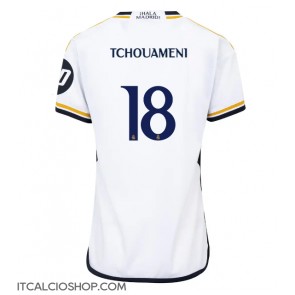 Real Madrid Aurelien Tchouameni #18 Prima Maglia Femmina 2023-24 Manica Corta